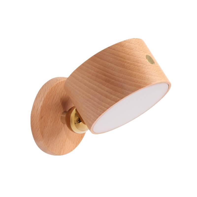 Junips | Simple wood USB rechargeable touch magnet LED night light wall sconce lamp
