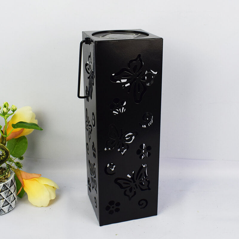 Junips | Solar Butterfly Rose Pattern Hollow Column LED Outdoor Waterproof Decorative Lamp