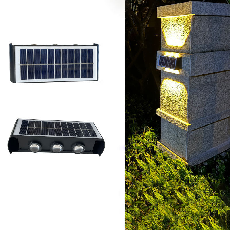Junips | Modern Simplicity Solar Waterproof Rectangular ABS PMMA LED Wall Light Lamp For Outdoor Patio