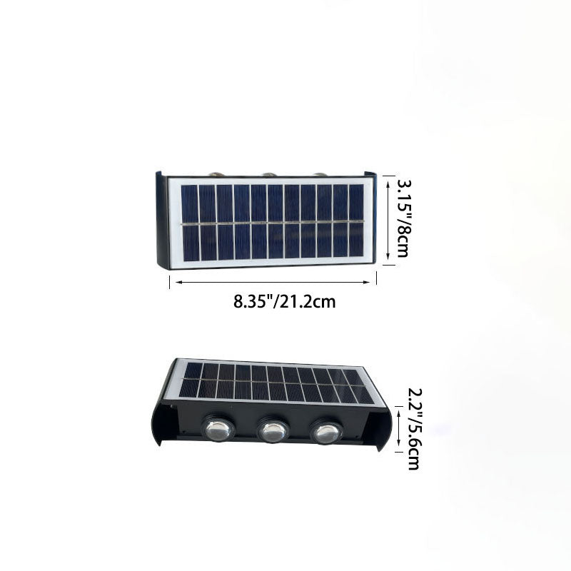 Junips | Modern Simplicity Solar Waterproof Rectangular ABS PMMA LED Wall Light Lamp For Outdoor Patio