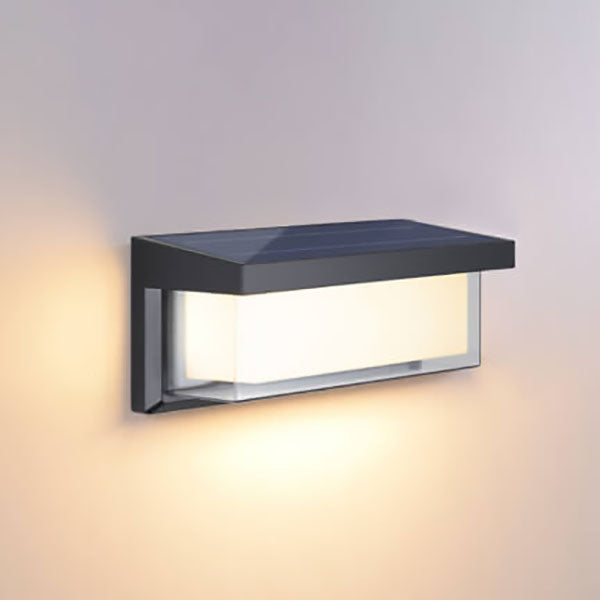 Junips | Modern Minimalist Solar Rectangle PC LED Outdoor Wall Light Lamp For Outdoor Patio