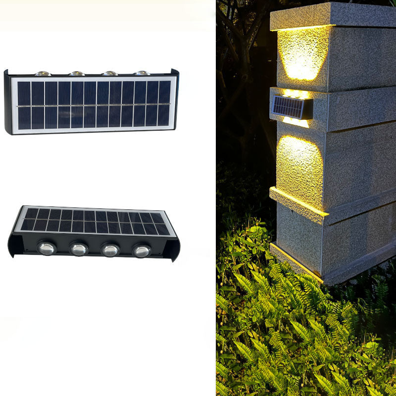 Junips | Modern Simplicity Solar Waterproof Rectangular ABS PMMA LED Wall Light Lamp For Outdoor Patio