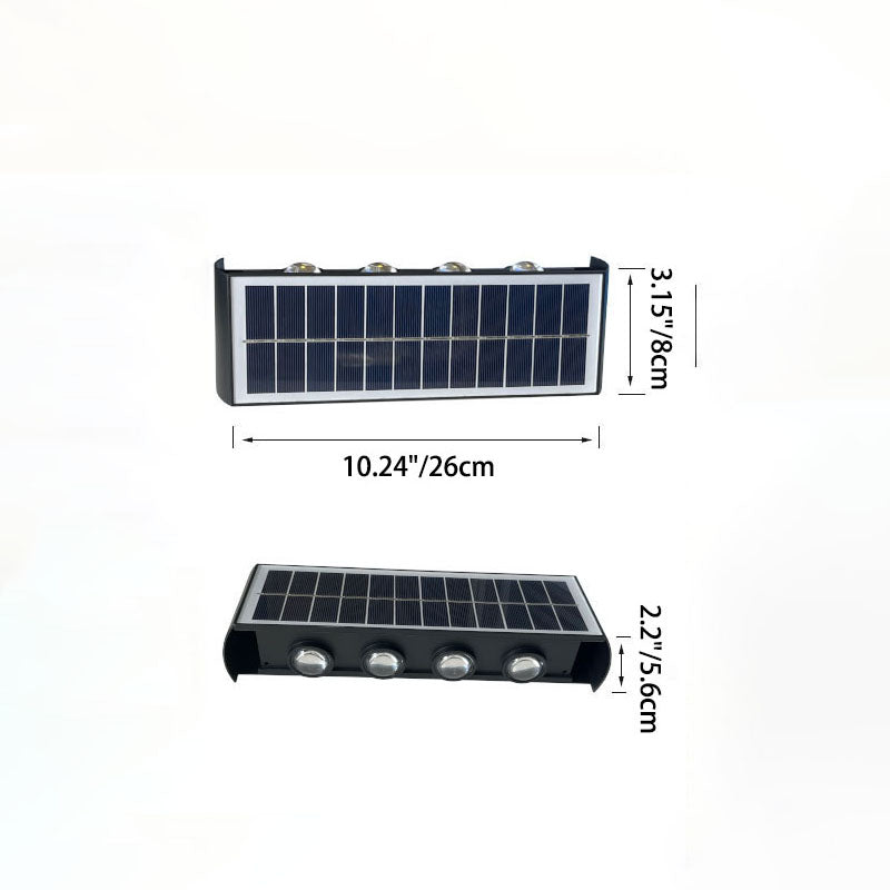 Junips | Modern Simplicity Solar Waterproof Rectangular ABS PMMA LED Wall Light Lamp For Outdoor Patio