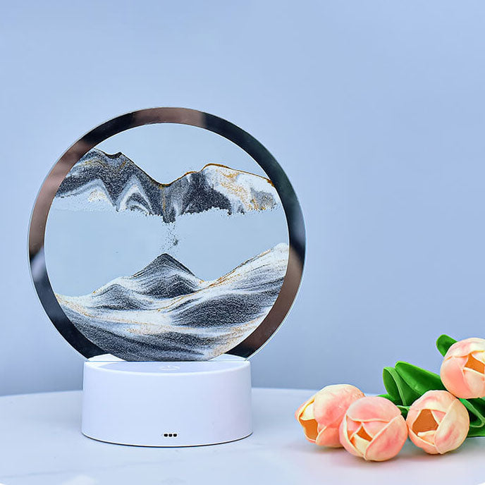 Junips | Creative Round Hourglass Quicksand 3D LED Night Light Table Lamp