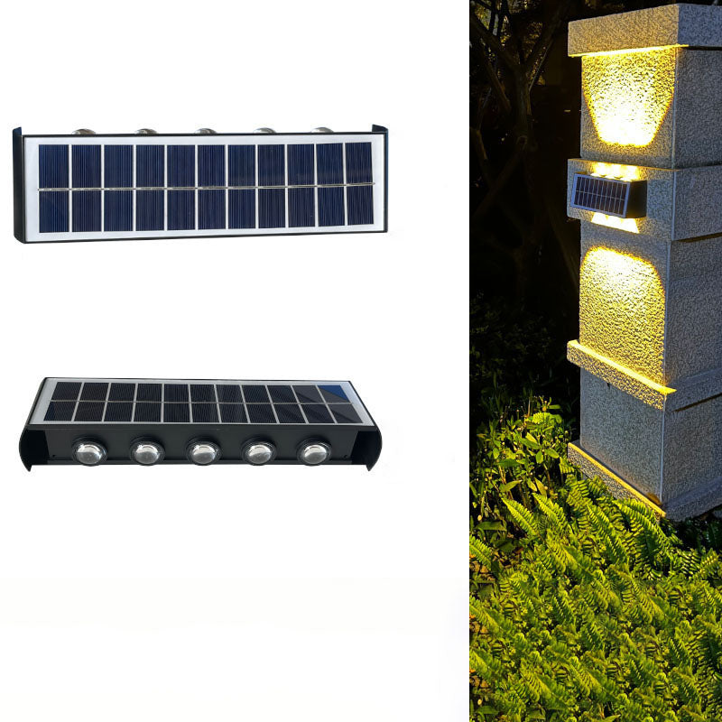 Junips | Modern Simplicity Solar Waterproof Rectangular ABS PMMA LED Wall Light Lamp For Outdoor Patio