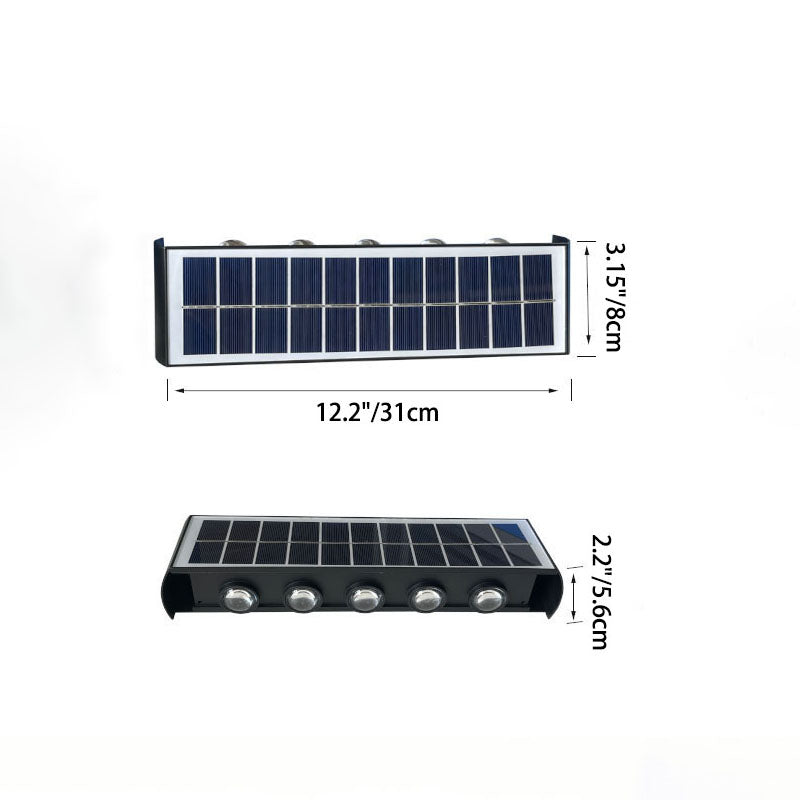 Junips | Modern Simplicity Solar Waterproof Rectangular ABS PMMA LED Wall Light Lamp For Outdoor Patio