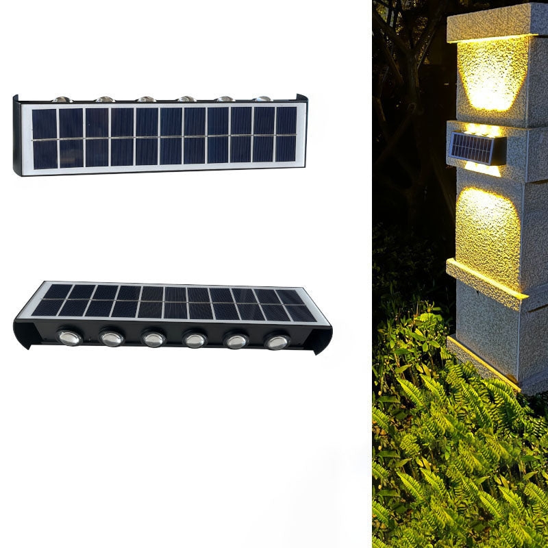Junips | Modern Simplicity Solar Waterproof Rectangular ABS PMMA LED Wall Light Lamp For Outdoor Patio