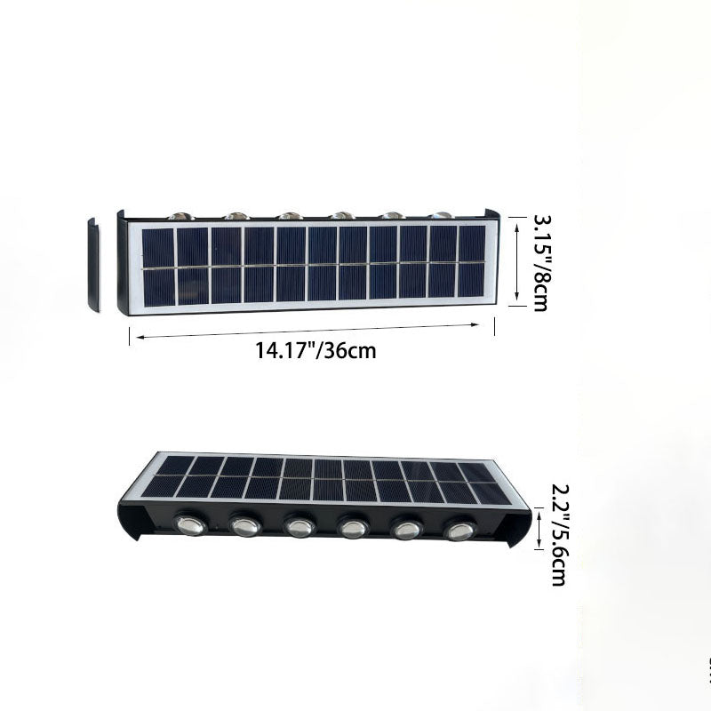 Junips | Modern Simplicity Solar Waterproof Rectangular ABS PMMA LED Wall Light Lamp For Outdoor Patio