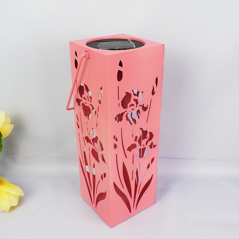 Junips | Solar Butterfly Rose Pattern Hollow Column LED Outdoor Waterproof Decorative Lamp