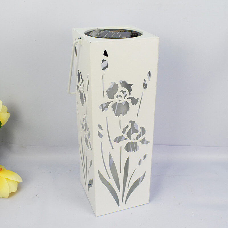 Junips | Solar Butterfly Rose Pattern Hollow Column LED Outdoor Waterproof Decorative Lamp