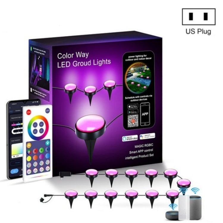 Junips | CP01 Outdoor WIFI Smart APP Control Garden Light Music Synchronization Outdoor Ground Lights (US Plug)