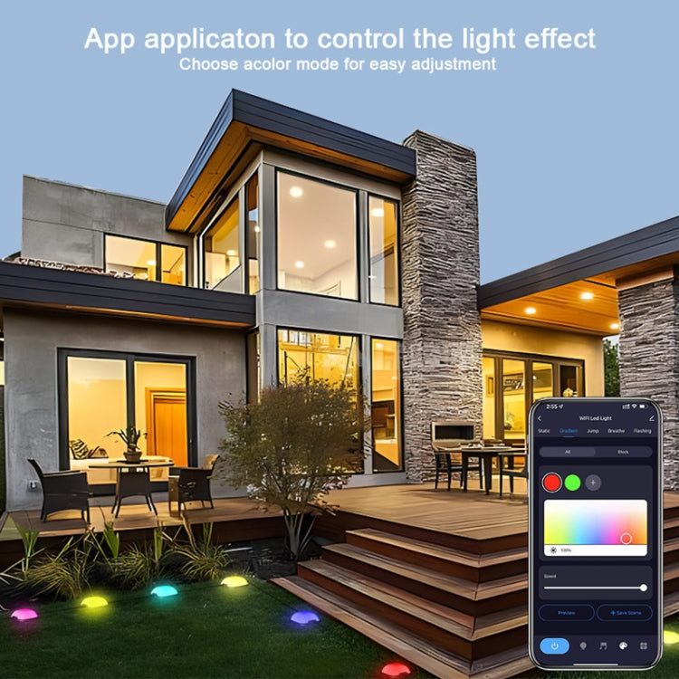 Junips | CP01 Outdoor WIFI Smart APP Control Garden Light Music Synchronization Outdoor Ground Lights (US Plug)