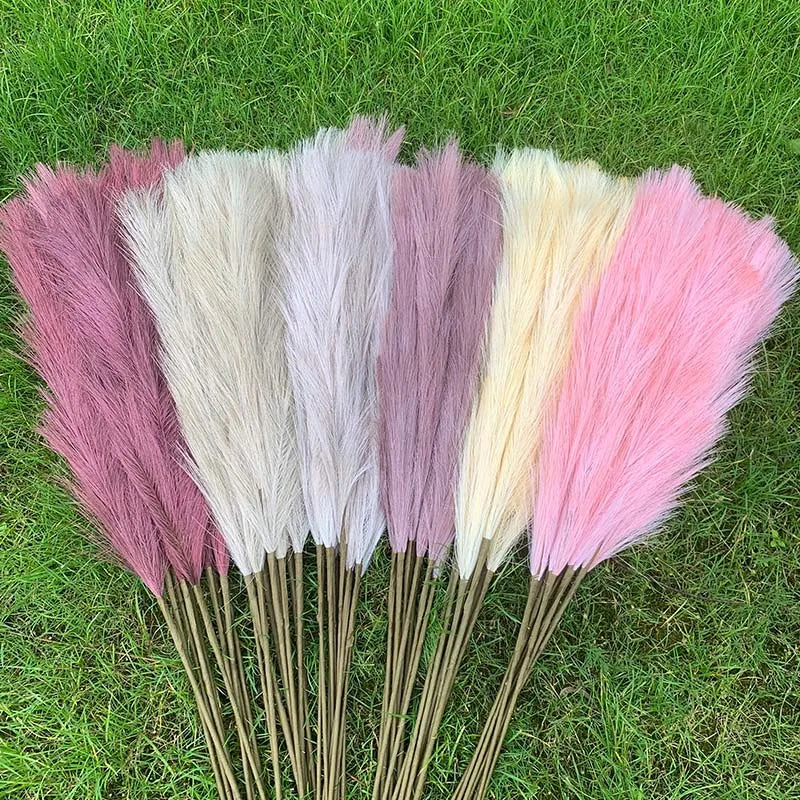 Junips | 5 pieces 100 cm Artificial Pampas Grass Dried Flower Bouquet Wedding Party Decoration Home Room DIY Artificial Plants Decoration Supplies