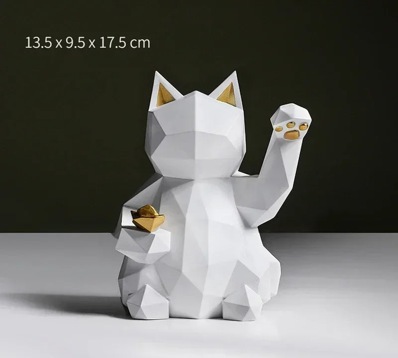 Junips | Nordic Minimalism Geometry Lucky Cat Statues