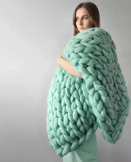 Junips | Chunky Knit Blanket – Cozy Wool Blanket for Every Room – Soft & Warm – Perfect for Sofa and Bed
