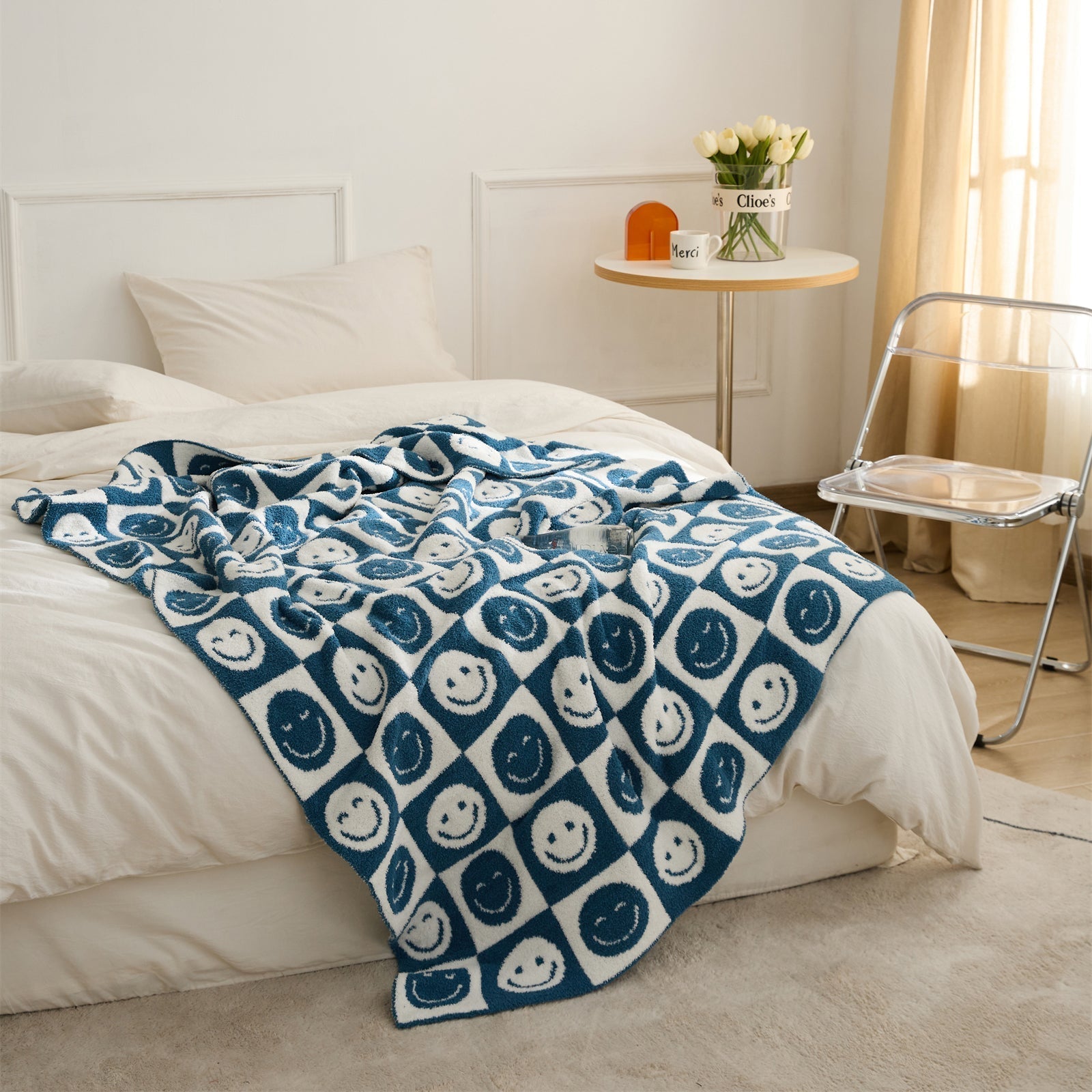 Junips | Smiley Checked Blanket