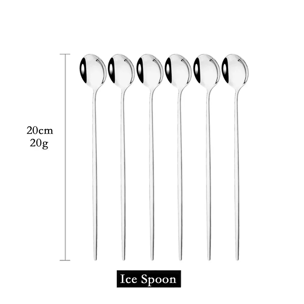 Junips | Golden 6-piece Long Handle Spoon Set