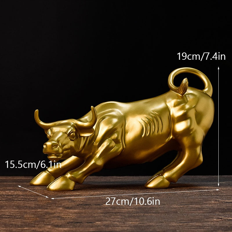 Junips | Graffiti-Painting Resin Bull Figures Home Living Room Bedroom Office Desktop Feng Shui Ornaments Collection Statues