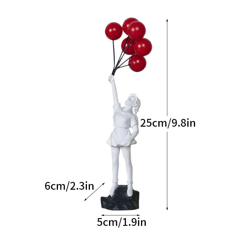 Junips | Dropshipping Banksy Sculpture Collection Flower Thrower Statue Pop Art Modern Balloon Girl Figurine Office Home Decoration