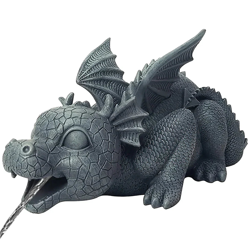 Junips | Water spraying dragon statue made of resin Weatherproof Realistic water spray scenes resin garden decoration