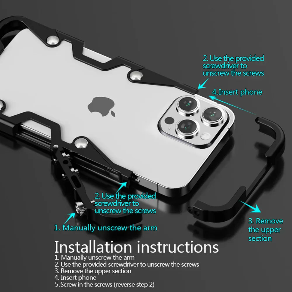 Junips | Tactical Grip Shockproof Alloy Frame iPhone Case
