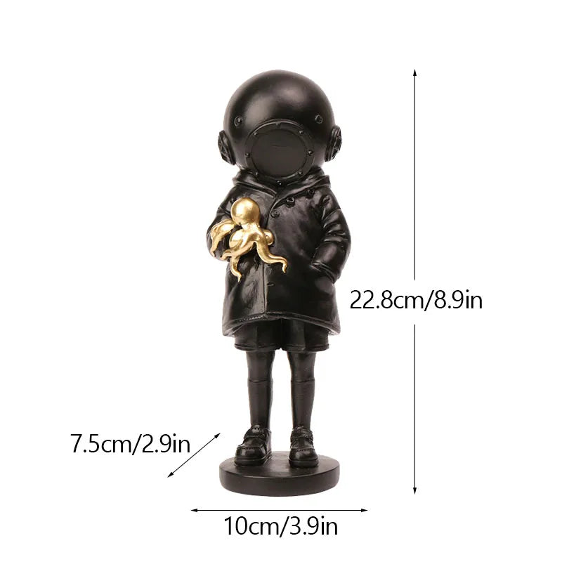 Junips | Dropshipping Banksy Sculpture Collection Flower Thrower Statue Pop Art Modern Balloon Girl Figurine Office Home Decoration