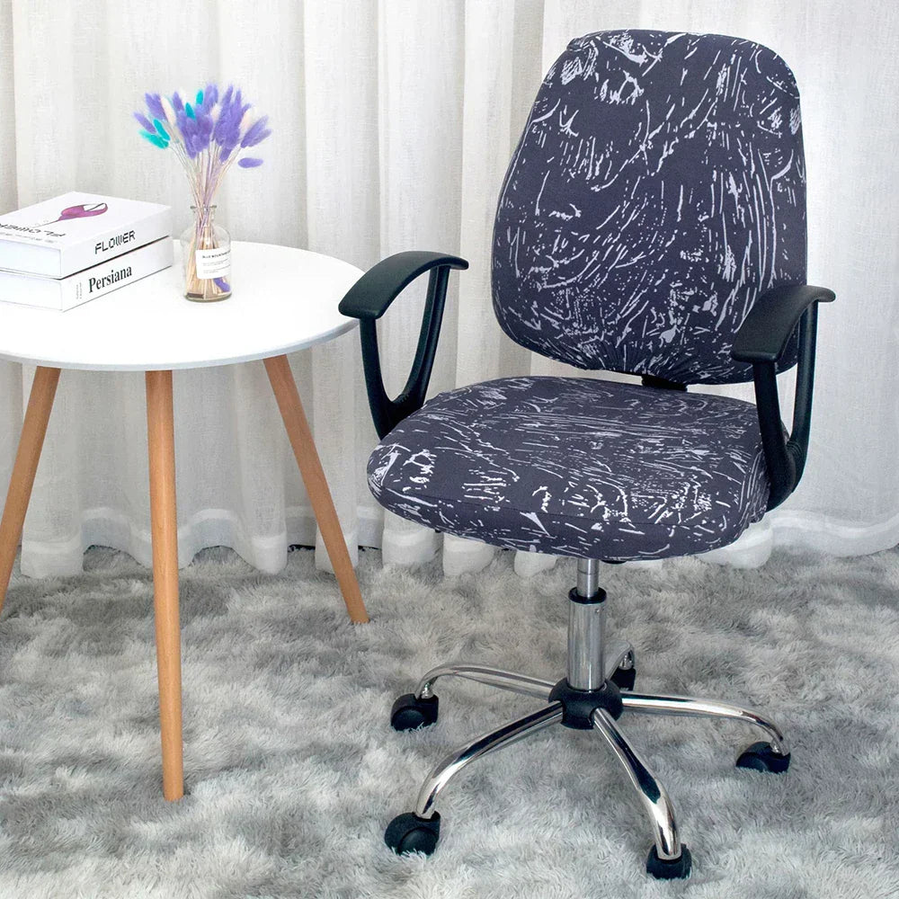 Junips | 2-piece Split Office Rose Chair Covers