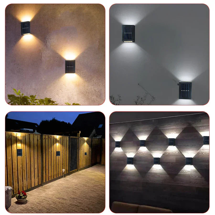Junips | Waterproof LED Solar Wall Lamp: Up and Down Lighting for Balcony, Garden, Street and Landscape