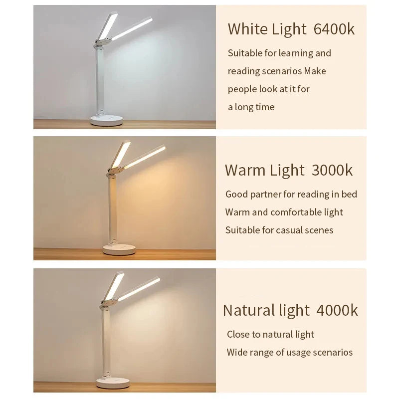 Junips | Adjustable Reading Lamp - Rechargeable Dimmable with Phone Table