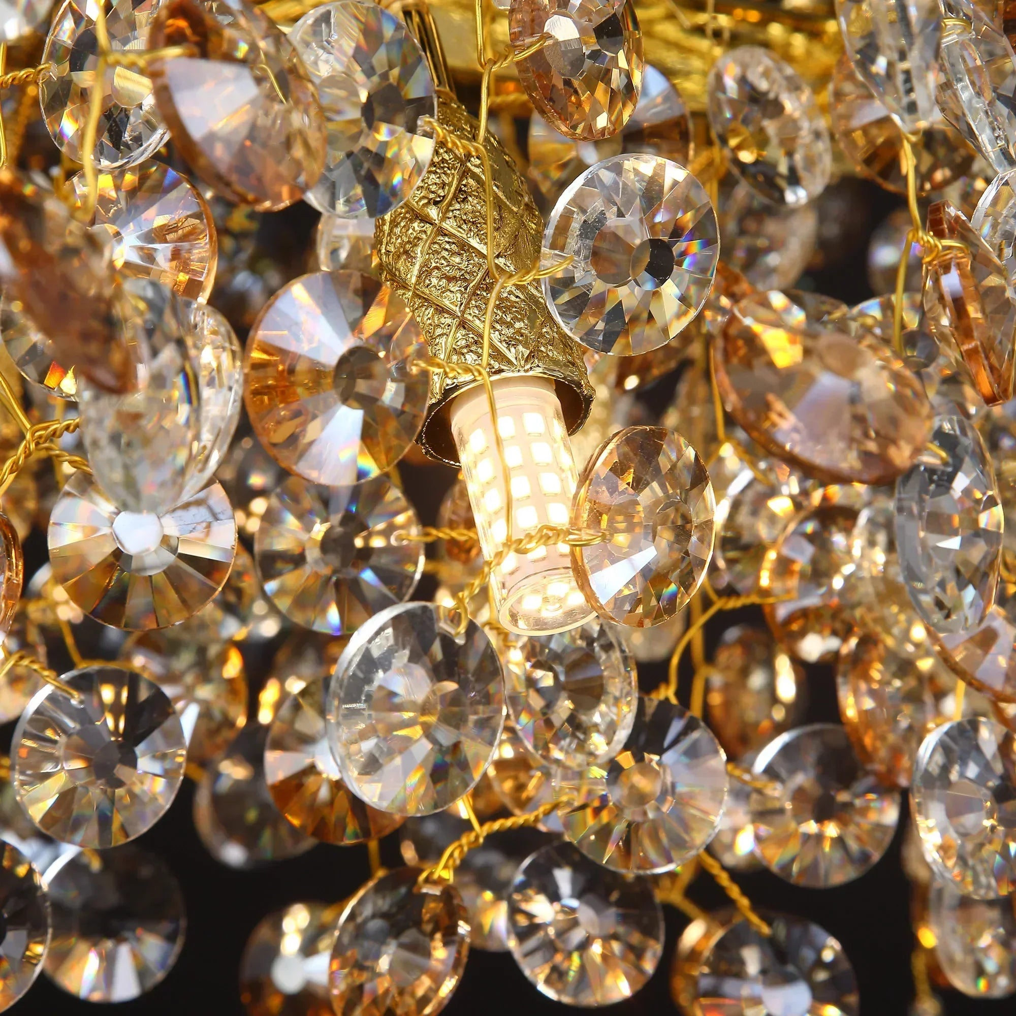 Junips | Long Crystal Pendant Chandelier | Nordic LED Island Light with Remote Control (G9)