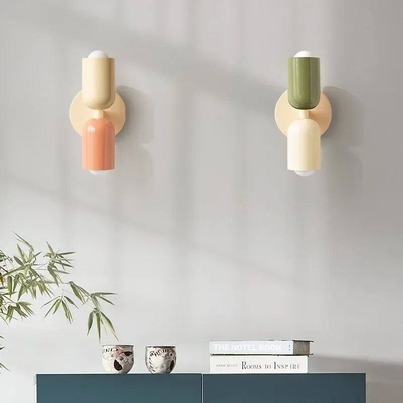 Junips | Nordic LED Wall Lamp Modern Minimalist Cream Double Head Lights For Living Room Bedroom Besides Study Indoor Decoration Fixture