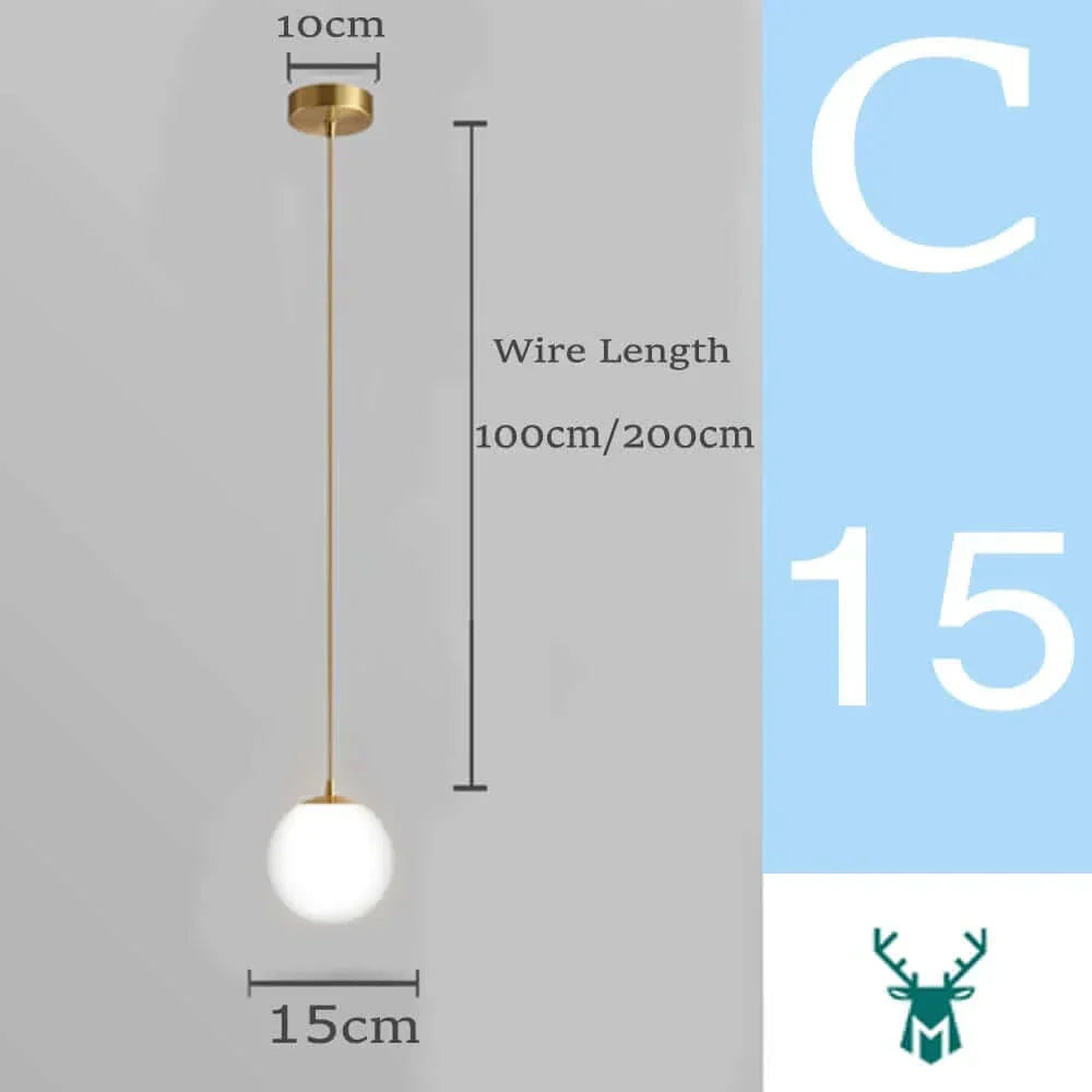 Junips | Mid-Century Modern Glass Ball Pendant Light
