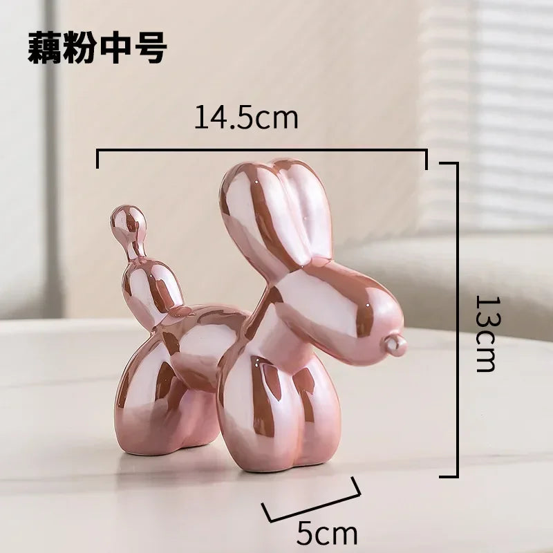 Junips | Nordic Ceramic Balloon Dog Sculpture Gold Animal Decorations Statue Living Room Ornaments Creative Desktop Ornament Home Decor