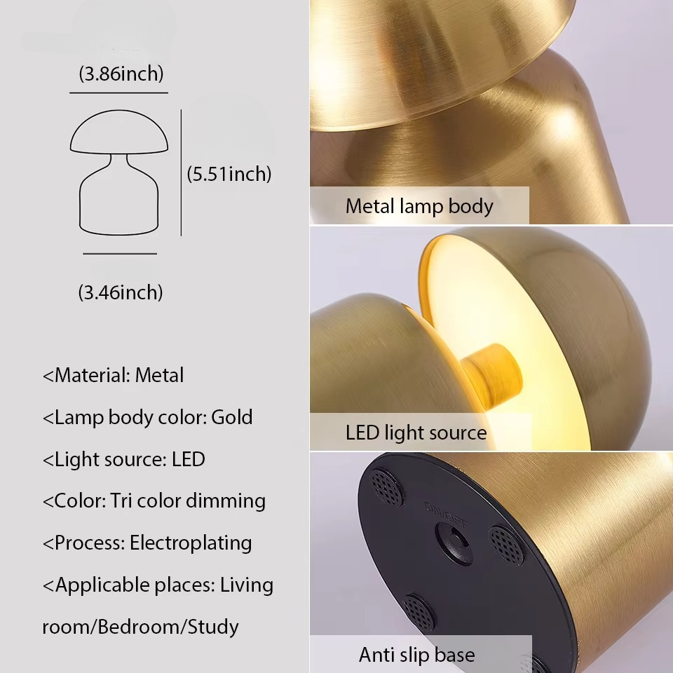 Junips | Versatile LED Touch Bedside Lamp - 3-Color Dimmable Night Light
