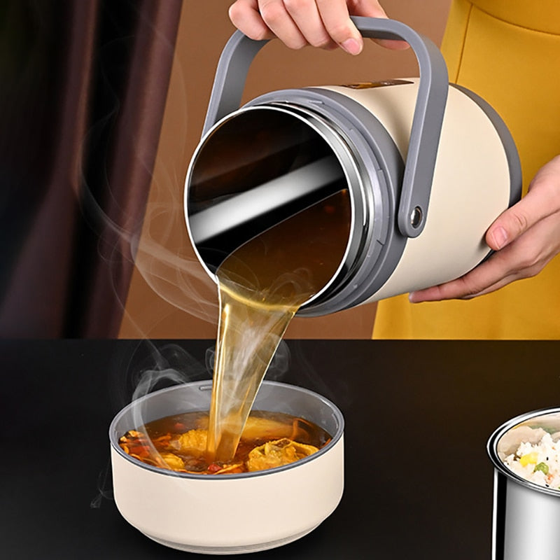 Junips | USB Heated Lunch Box | 304 Stainless Steel Thermal Liner | 65°C Constant Temperature Heater | 1.6L/2.0L High-Capacity Portable Food Warmer | Anhydrous Heating System