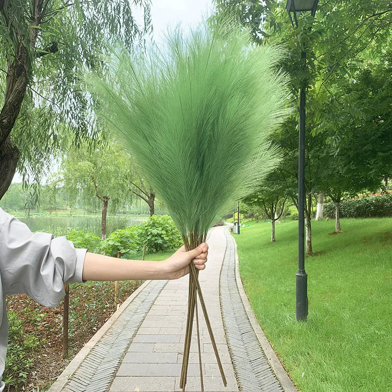 Junips | 5 pieces 100 cm Artificial Pampas Grass Dried Flower Bouquet Wedding Party Decoration Home Room DIY Artificial Plants Decoration Supplies