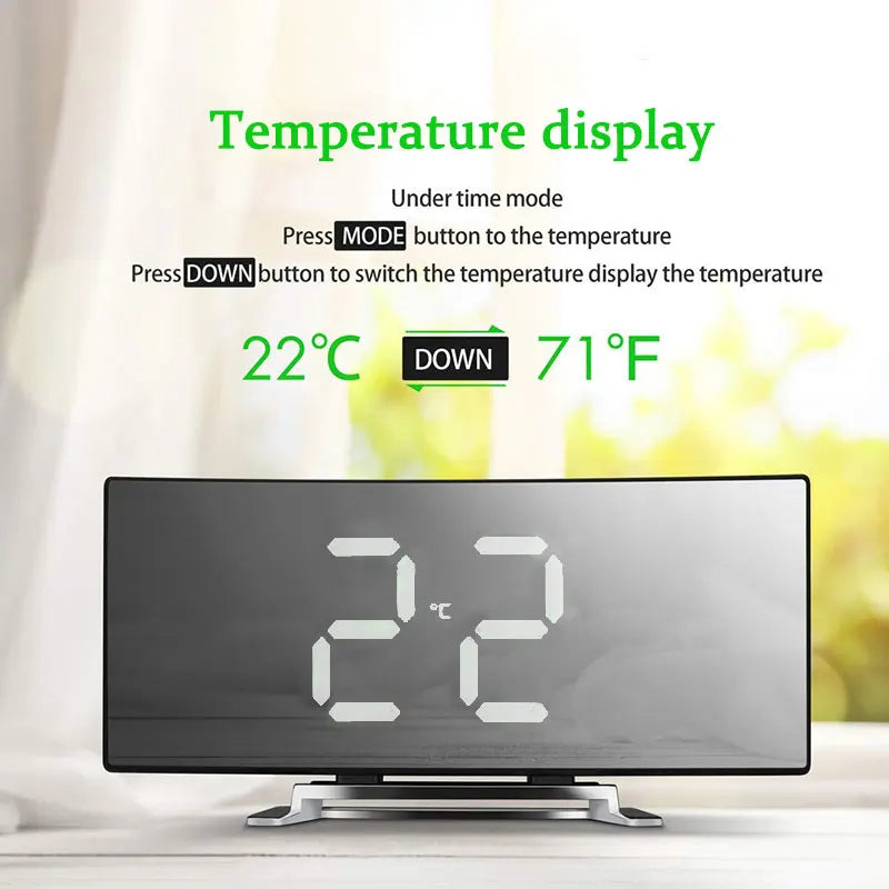 Junips | Curved Screen Digital Alarm Clock