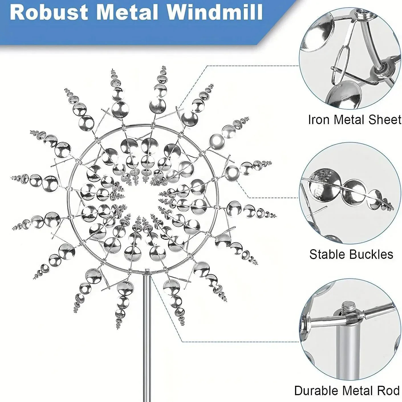 Junips | Windmill Spinner | Unique wind-powered garden decor made of metal