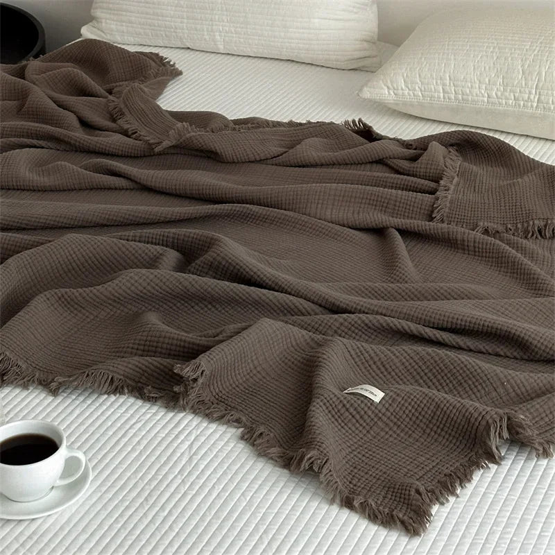 Junips | Solid color cotton sofa blanket