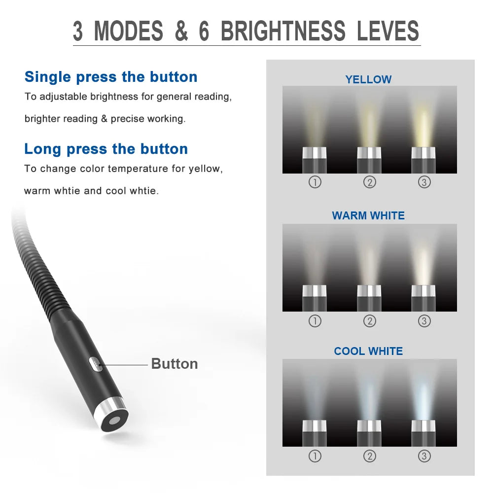 Junips | LED rechargeable neck lamp with 3 modes