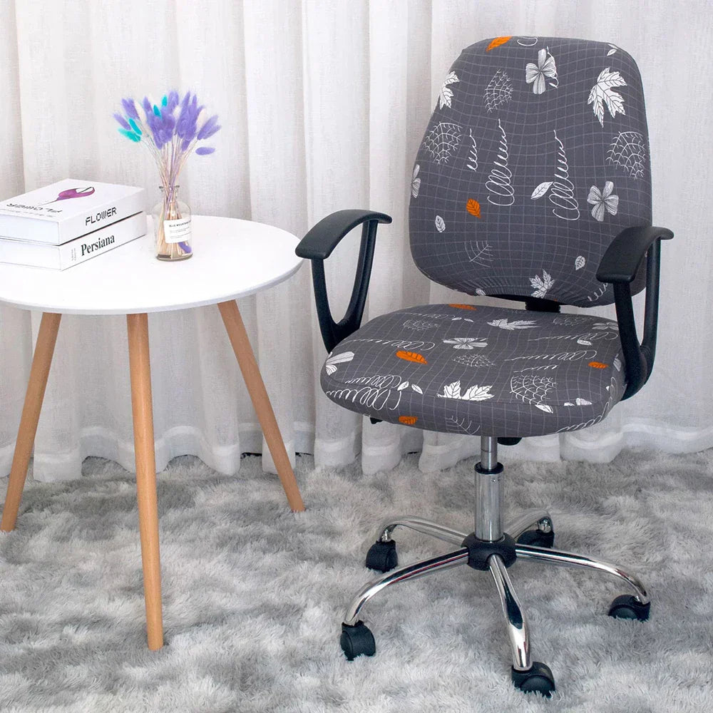 Junips | 2-piece Split Office Rose Chair Covers