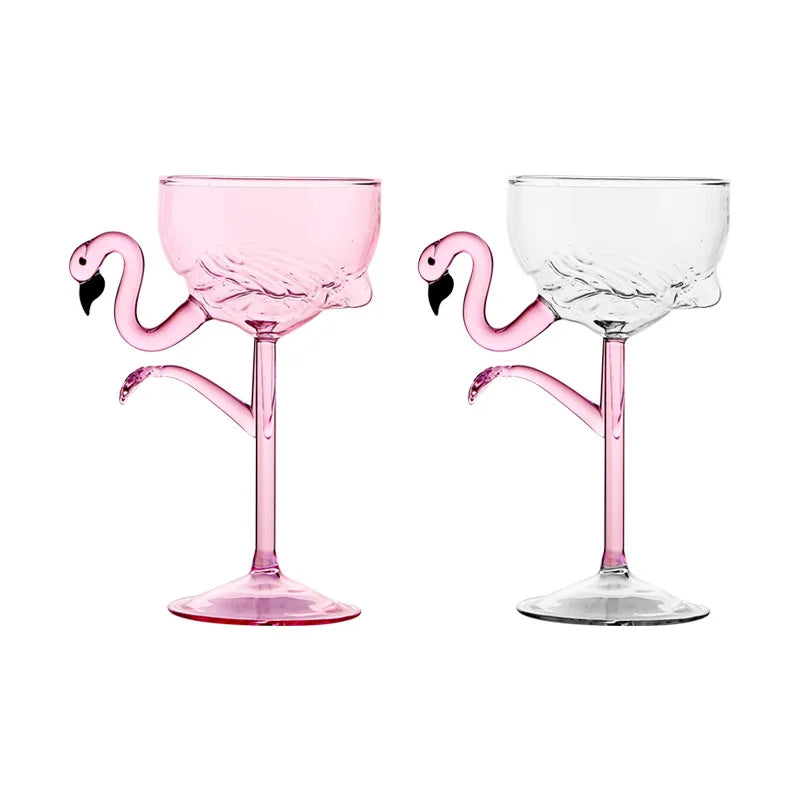 Junips | Pink Flamingo Cocktail Clear Party Glasses