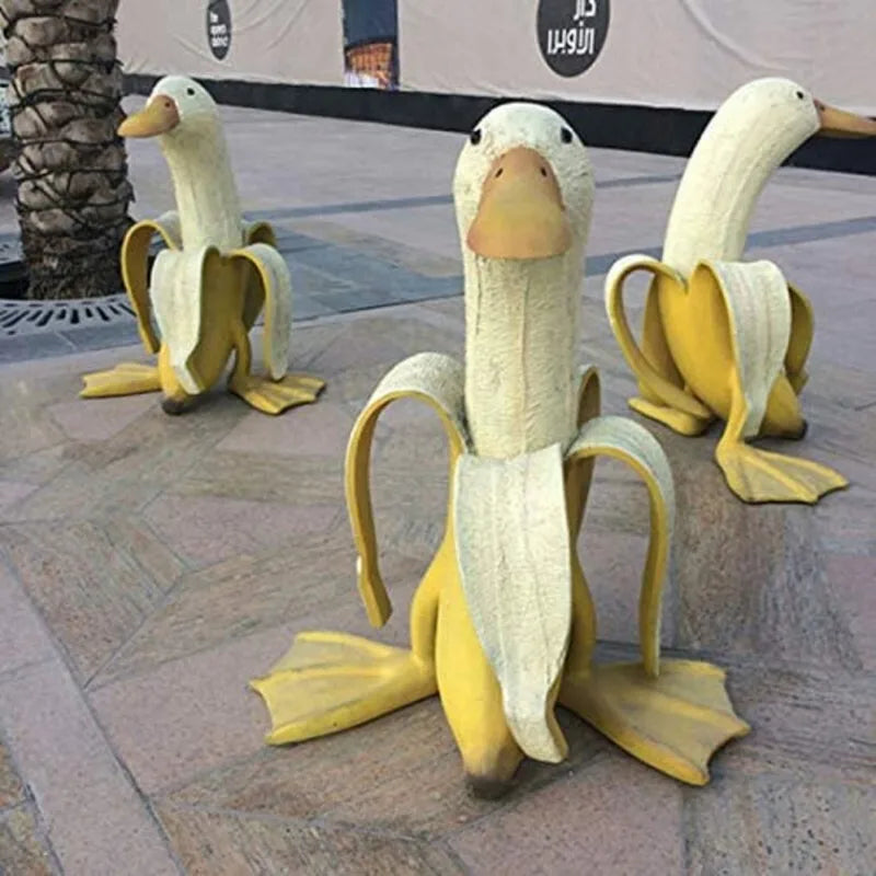 Junips | Banana Duck Sculpture | Playful Garden Decoration!