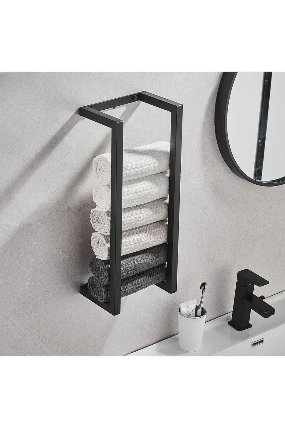 Junips | Slim Black Bathroom Shelf
