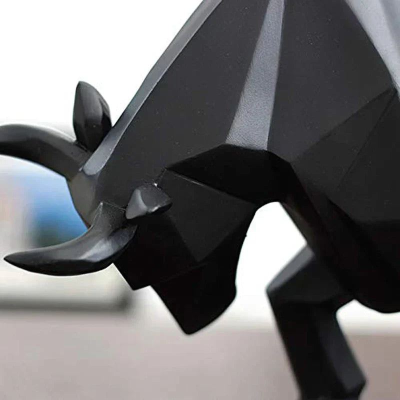 Junips | YuryFvna Modern Geometric Bull Statue, Ornament, Café, Bull Sculptures, Animal Figures, Abstract Hotel Home Decoration