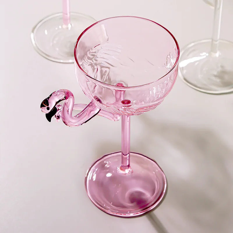 Junips | Pink Flamingo Cocktail Clear Party Glasses