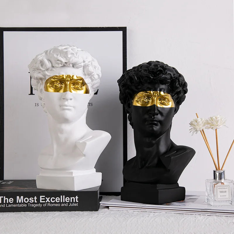 Junips | European Home Decor David Head Resin Statues Statues Home Decor Modern Abstract Art Bust Sculpture Art Sketch Practice