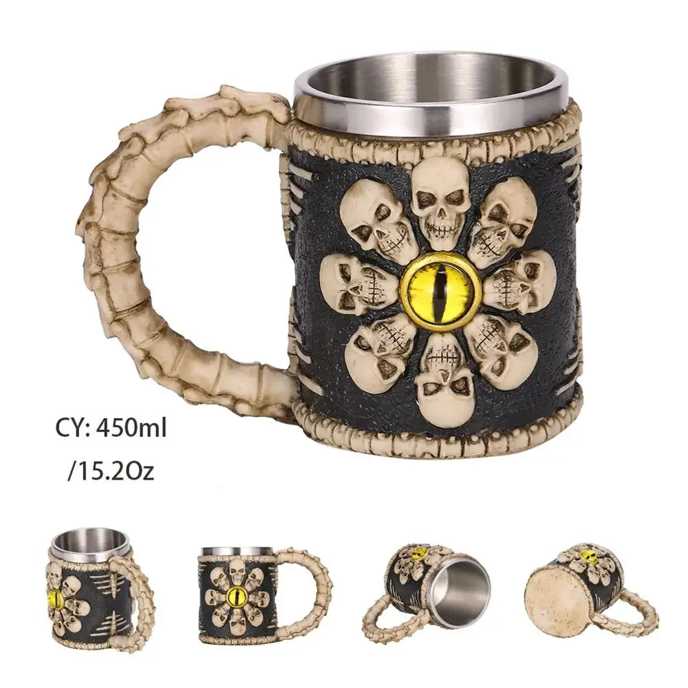 Junips | Medieval Dragon Resin Stainless Steel Mug as Coffee Mug or Tea Mug