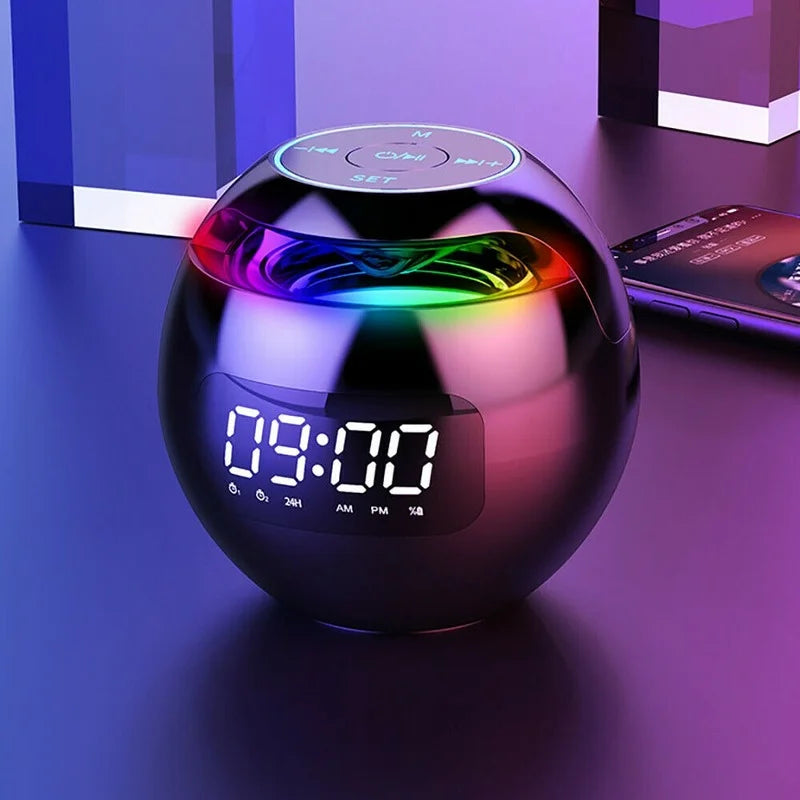Junips | Digital LED Alarm Clock with Bluetooth Speaker & Colorful Night Light – Motion Sensor, Rechargeable, 5W Sound