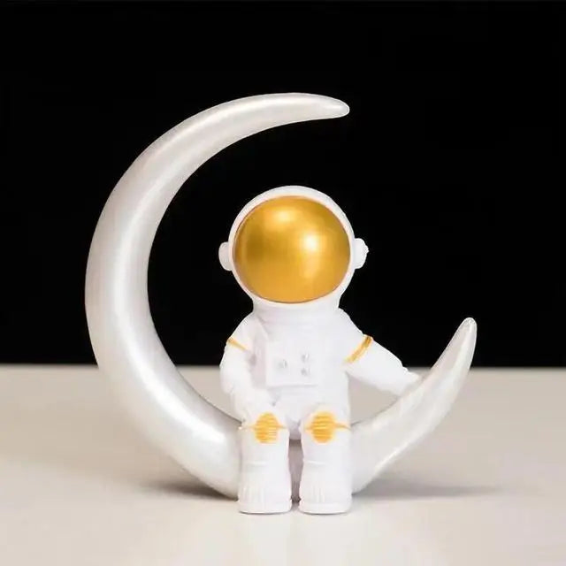Junips | Resin Astronaut Figure Statue Space Traveler Sculpture Educational Toy Desk Decoration Astronaut Model For Children Gift